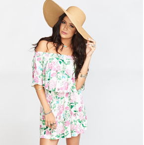 CASITA MINI DRESS ~ POPPIES & CREAM CLOUD