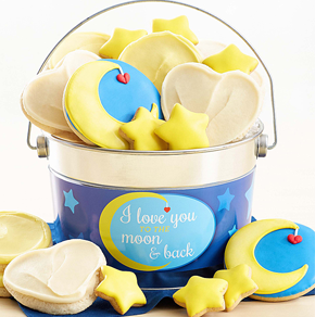 Love You to the Moon Buttercream Frosted and Crunchy Cookie Pail