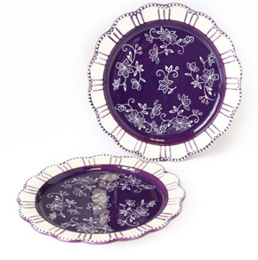 temp-tations® Floral Lace Dinnerware, Set of Two 8” Dessert Plates